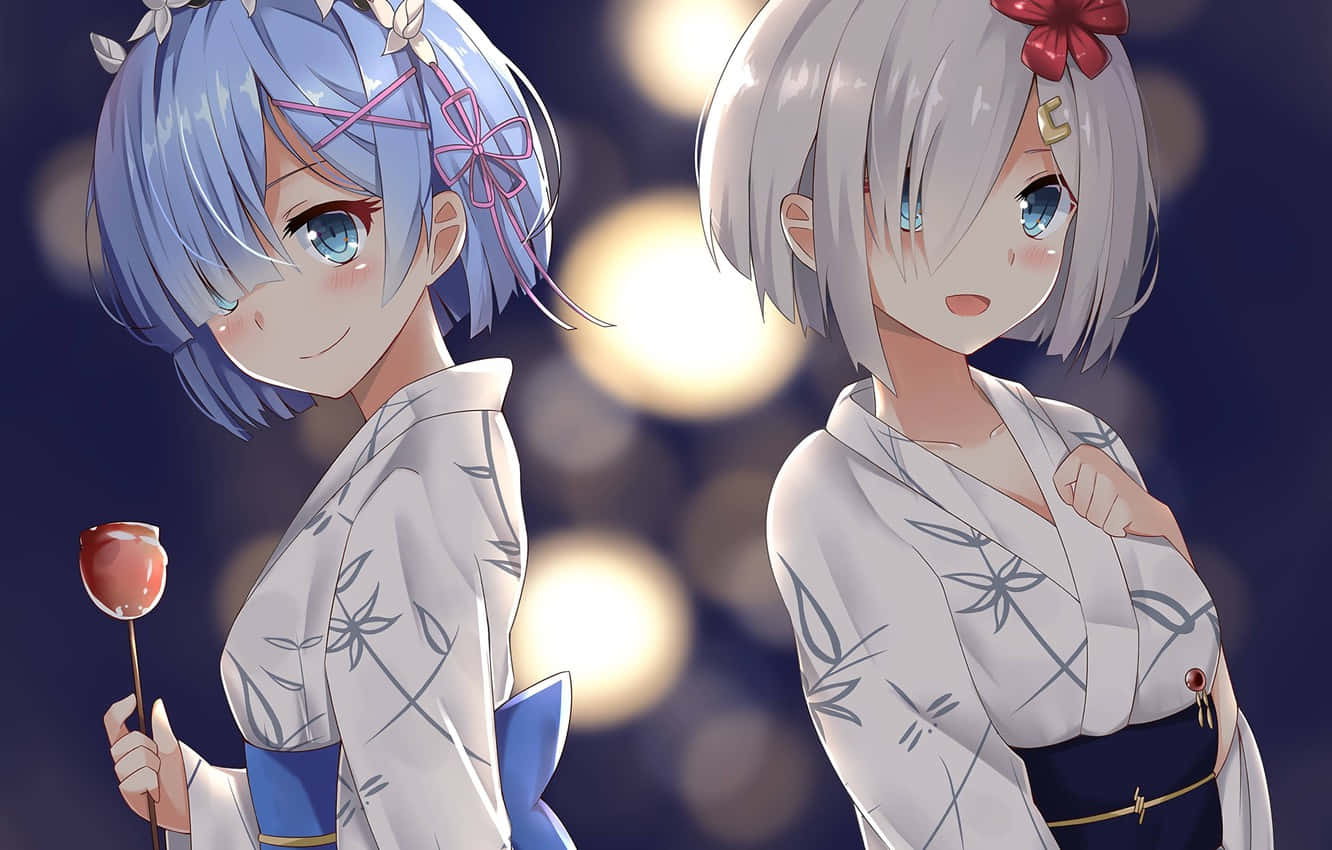Kawaii Cute Anime Rem Fictional Character Background