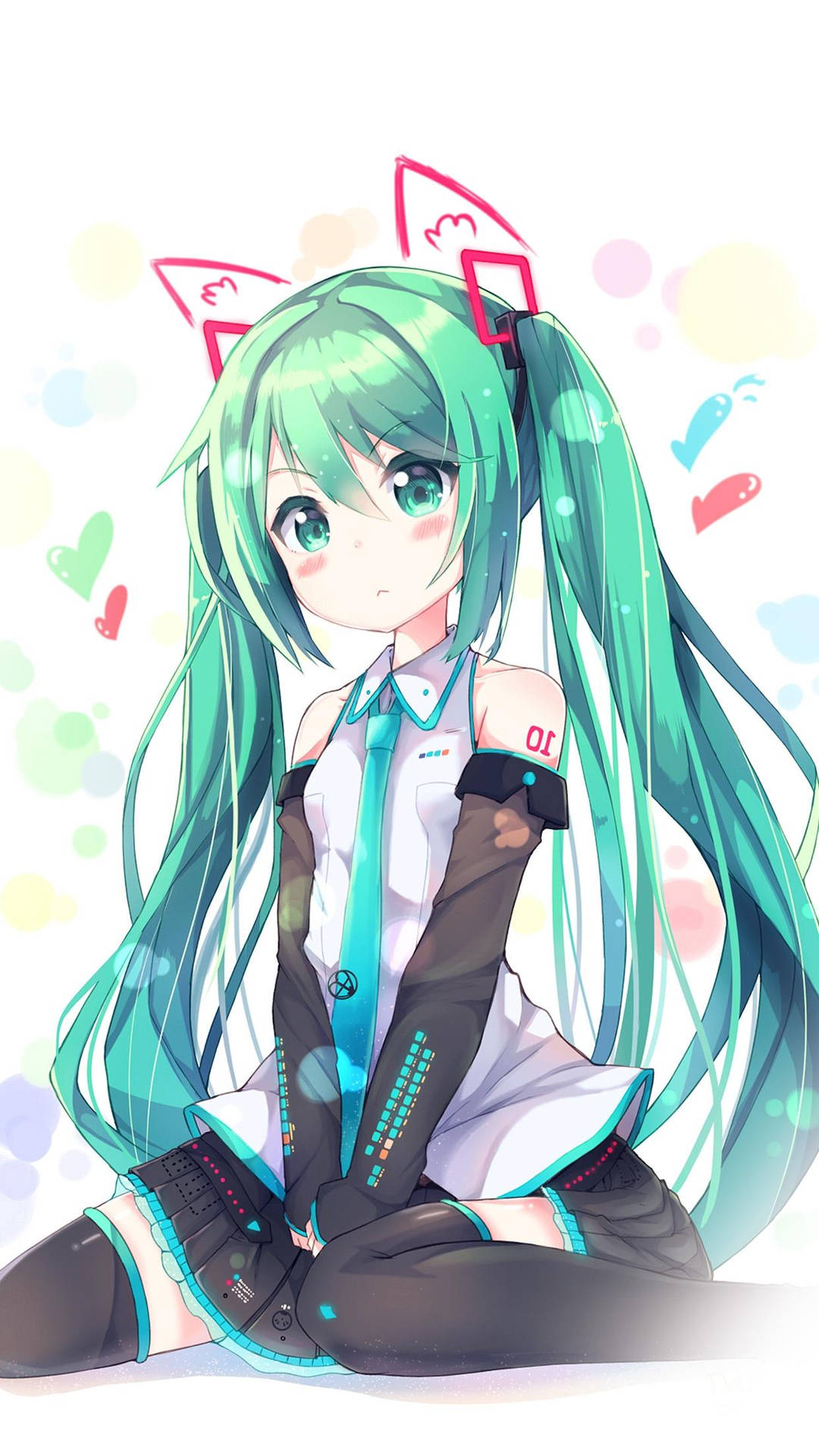 Kawaii Cute Girly Hatsune Miku Ears Background