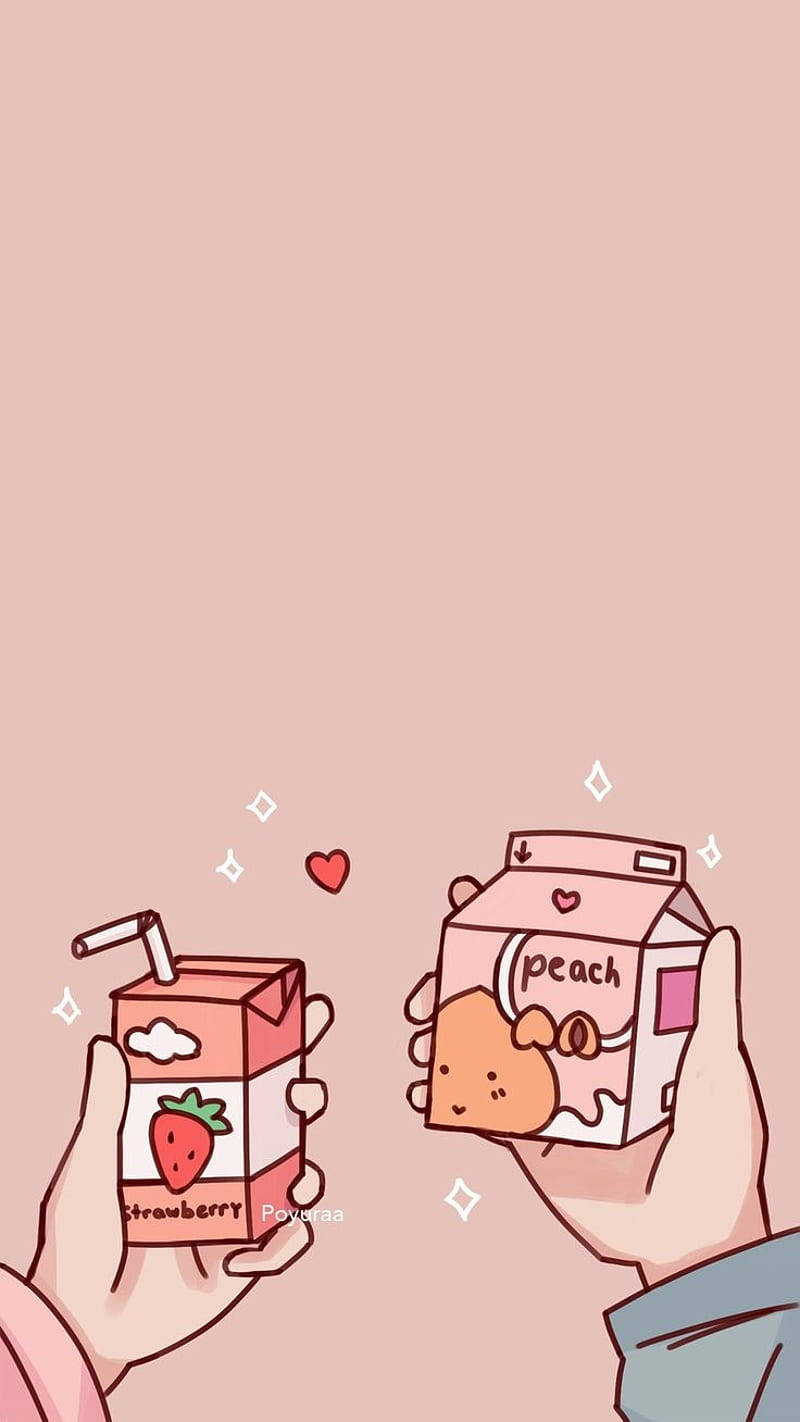 Kawaii Cute Girly Juice Boxes Background