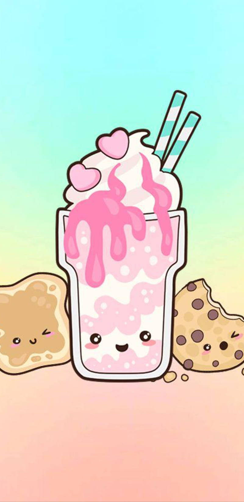 Kawaii Cute Girly Milkshake Background