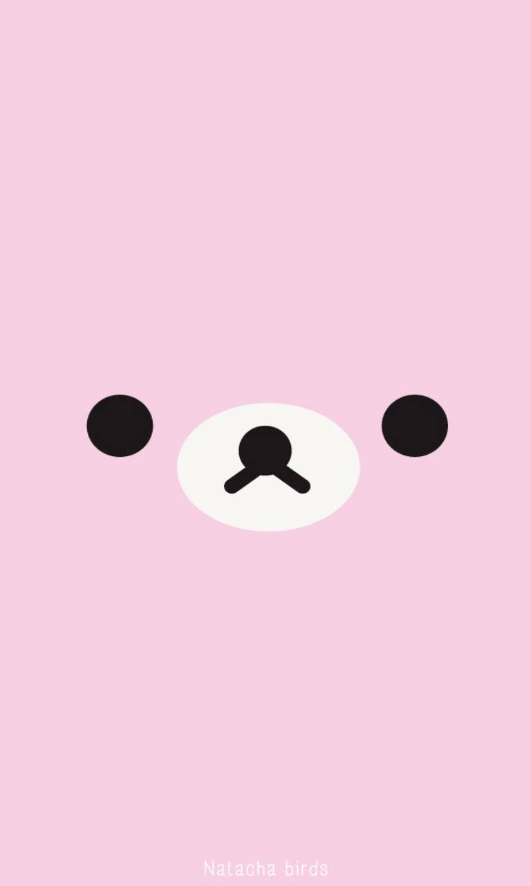 Kawaii Cute Girly Pink Bear Face Background