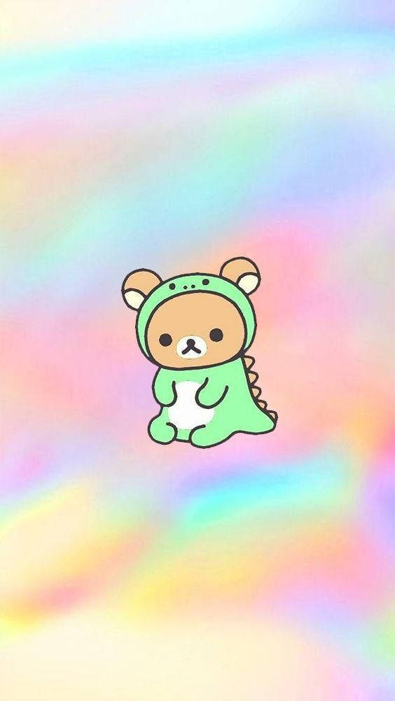 Kawaii Cute Girly Rilakkuma Dinosaur Background