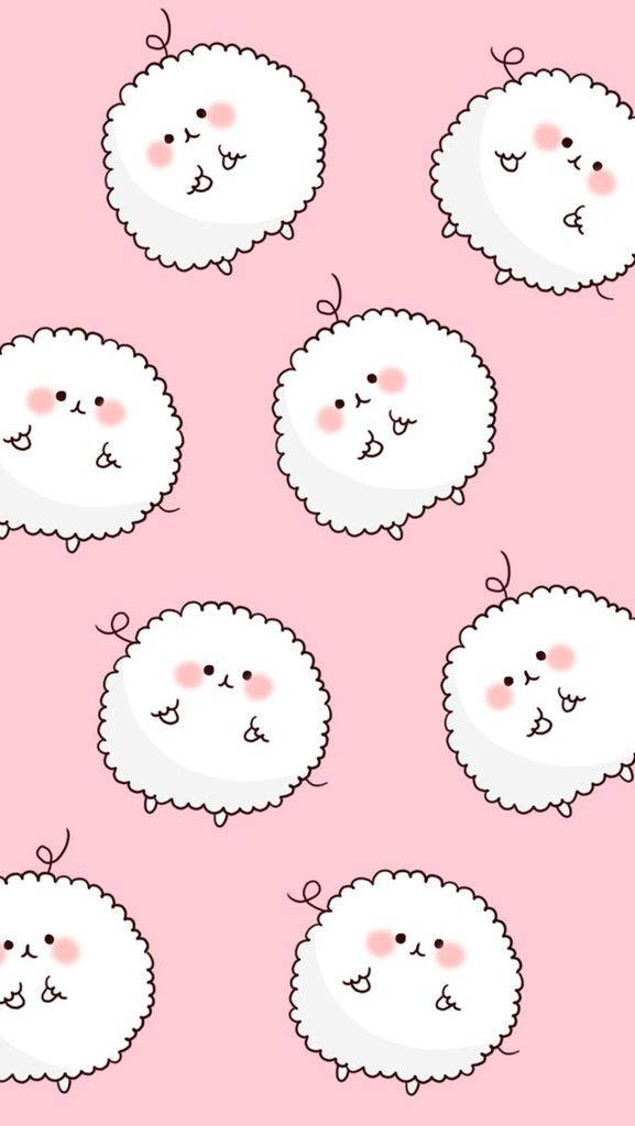 Kawaii Cute Girly Sheep Background