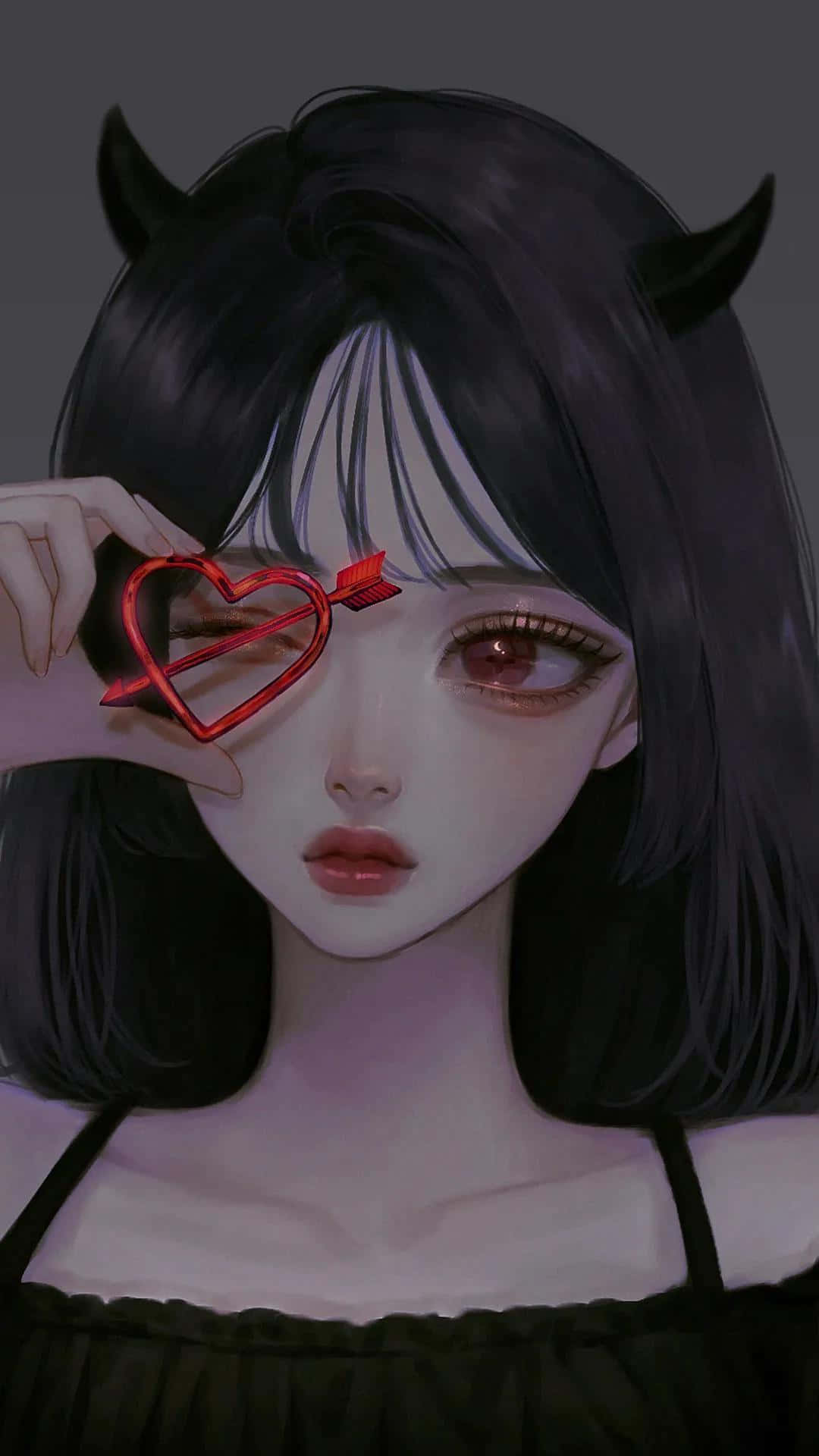 Kawaii Devil Dark Aesthetic Anime Girl Background