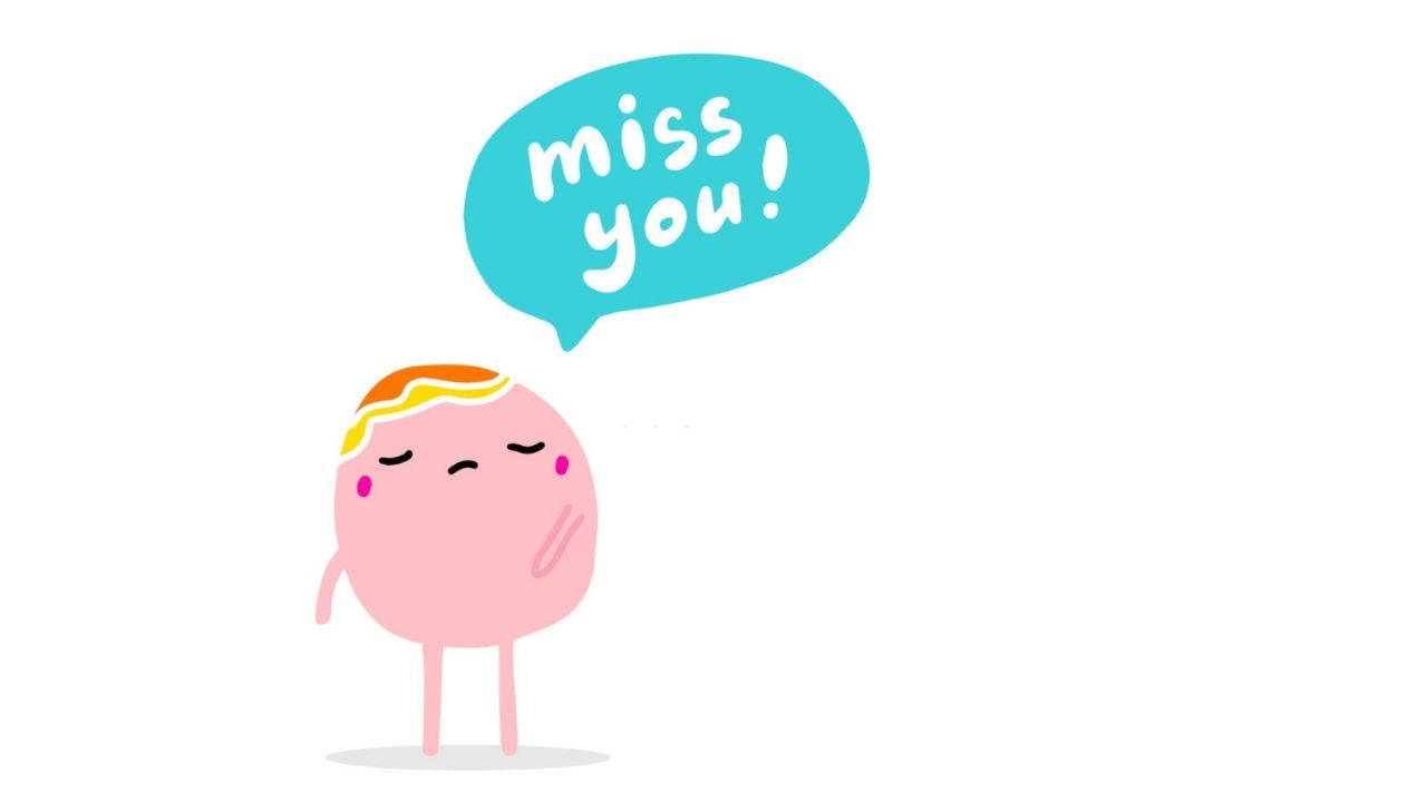 Kawaii Emoji I Miss You Background