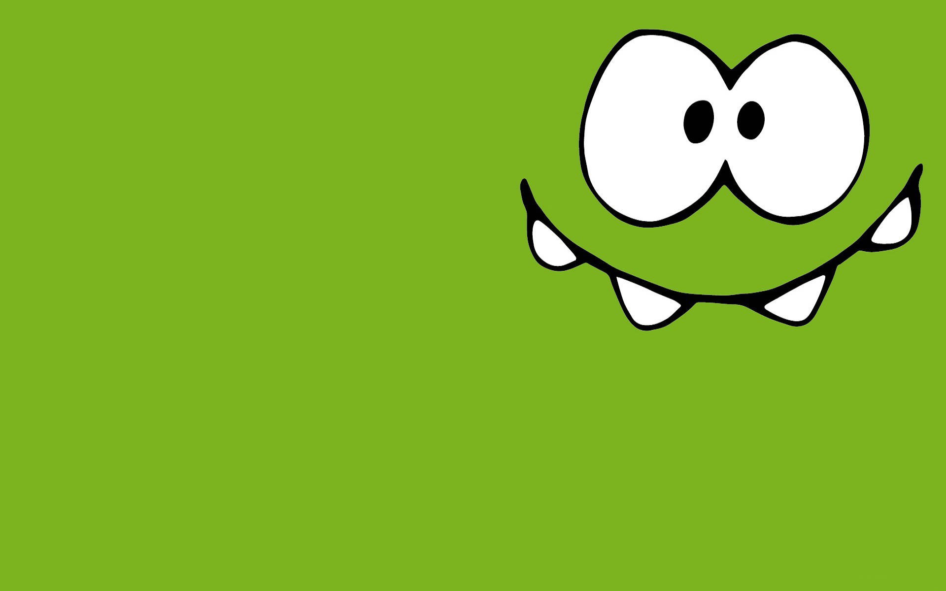 Kawaii Frog Face In Green Background