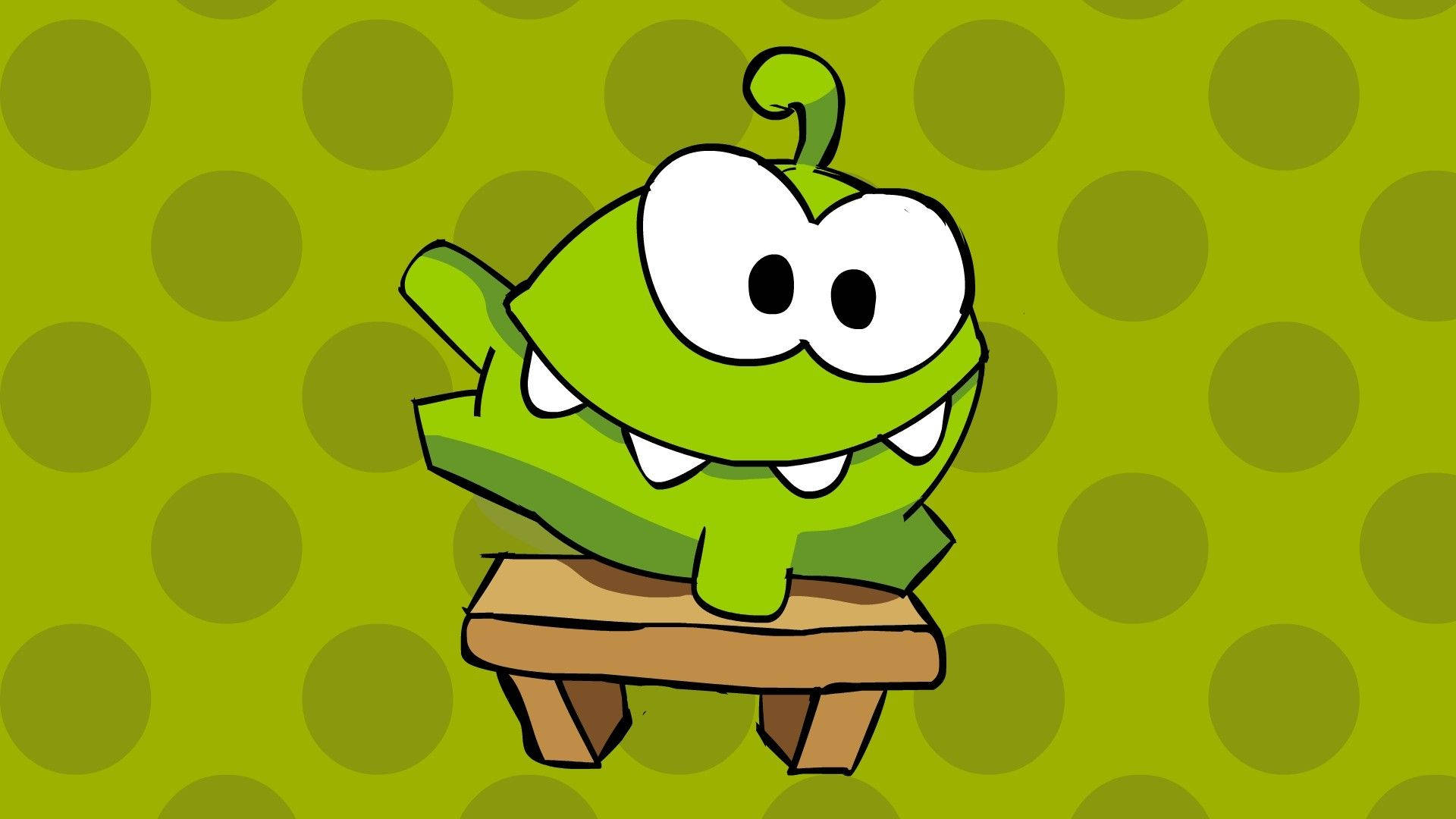 Kawaii Frog In Green Polka Dots
