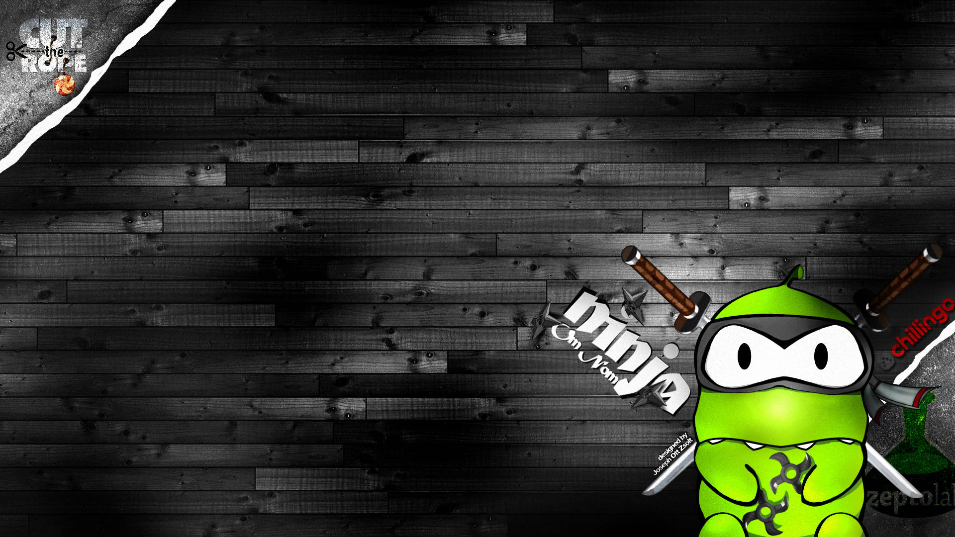 Kawaii Frog Ninja Om Nom Background