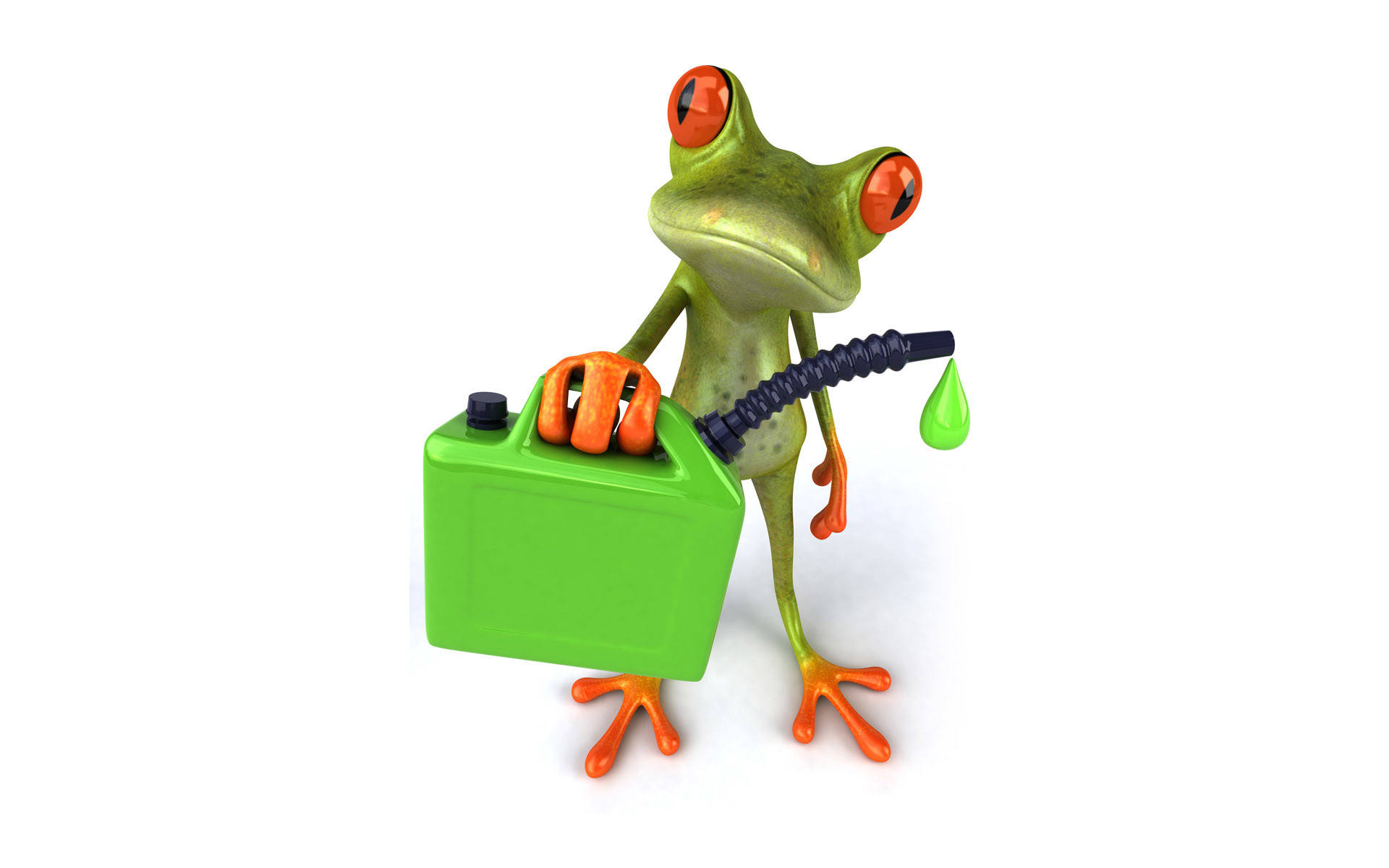 Kawaii Frog With Gasoline Container Background
