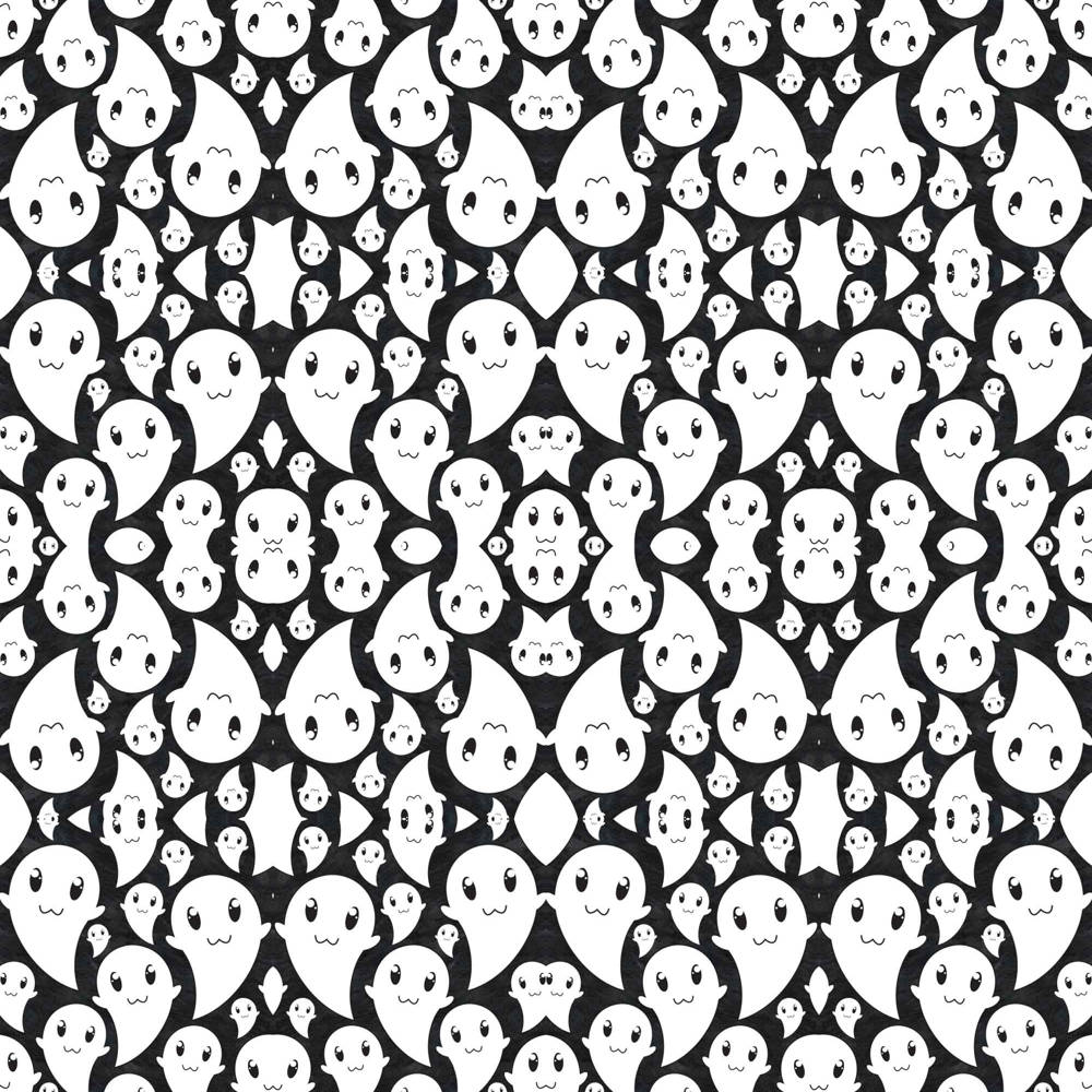 Kawaii Ghost Aesthetic Pattern Background