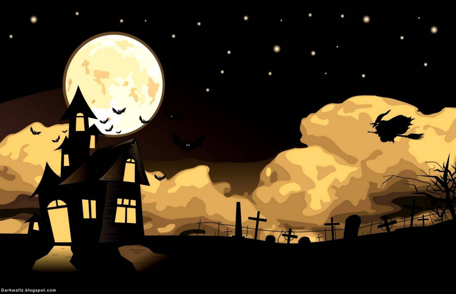 Kawaii Halloween House Background
