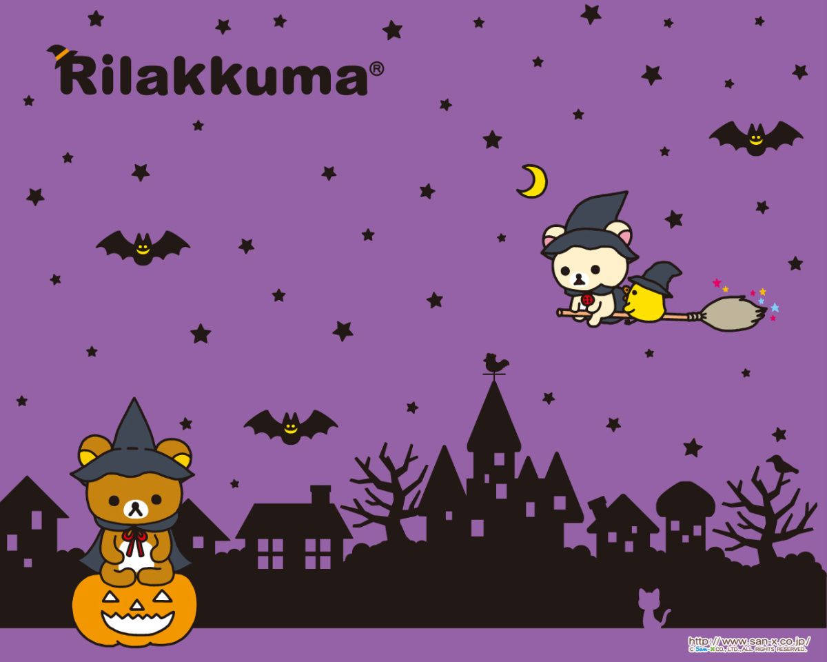 Kawaii Halloween Rilakkuma Witch Background