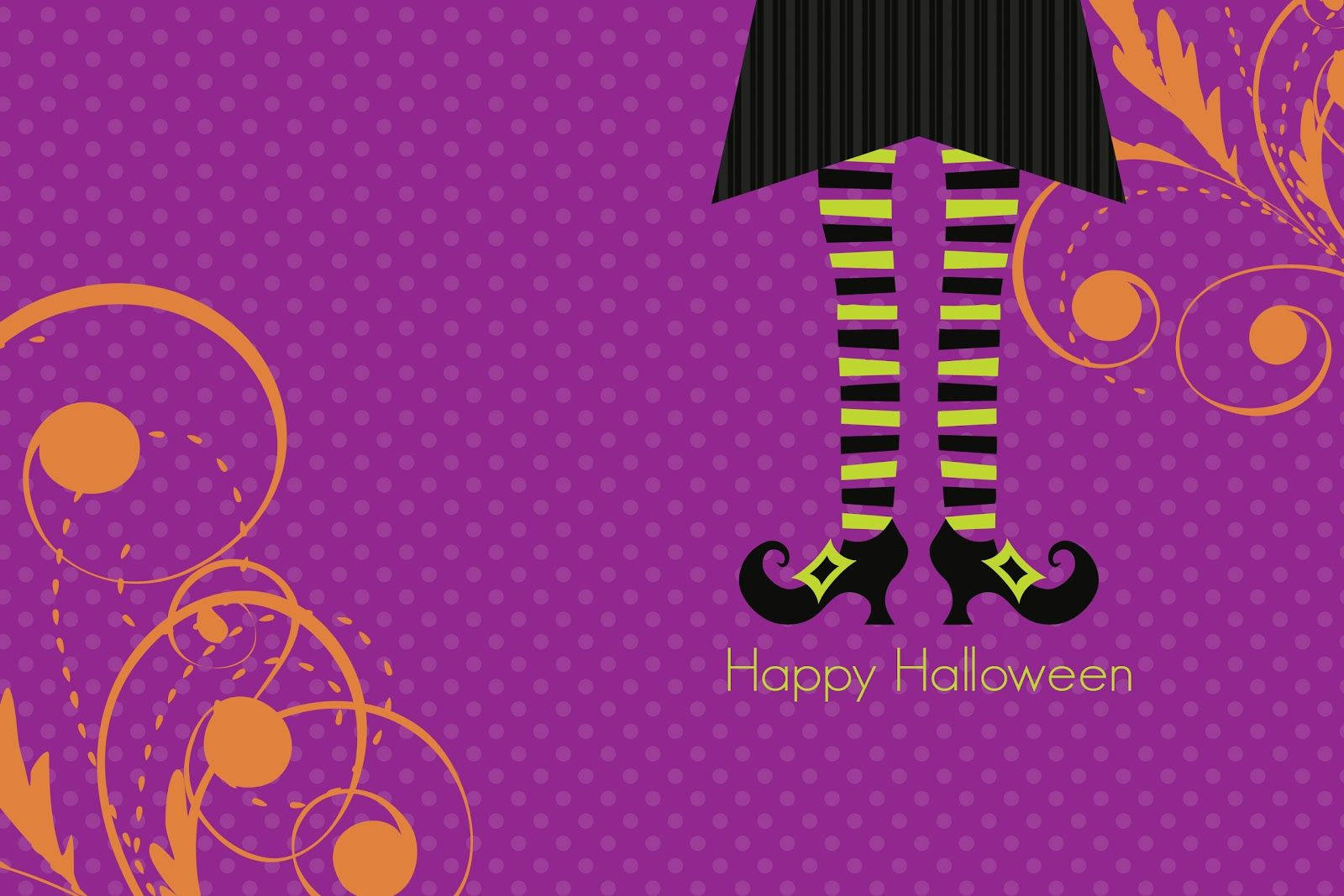 Kawaii Halloween Witch Legs Background