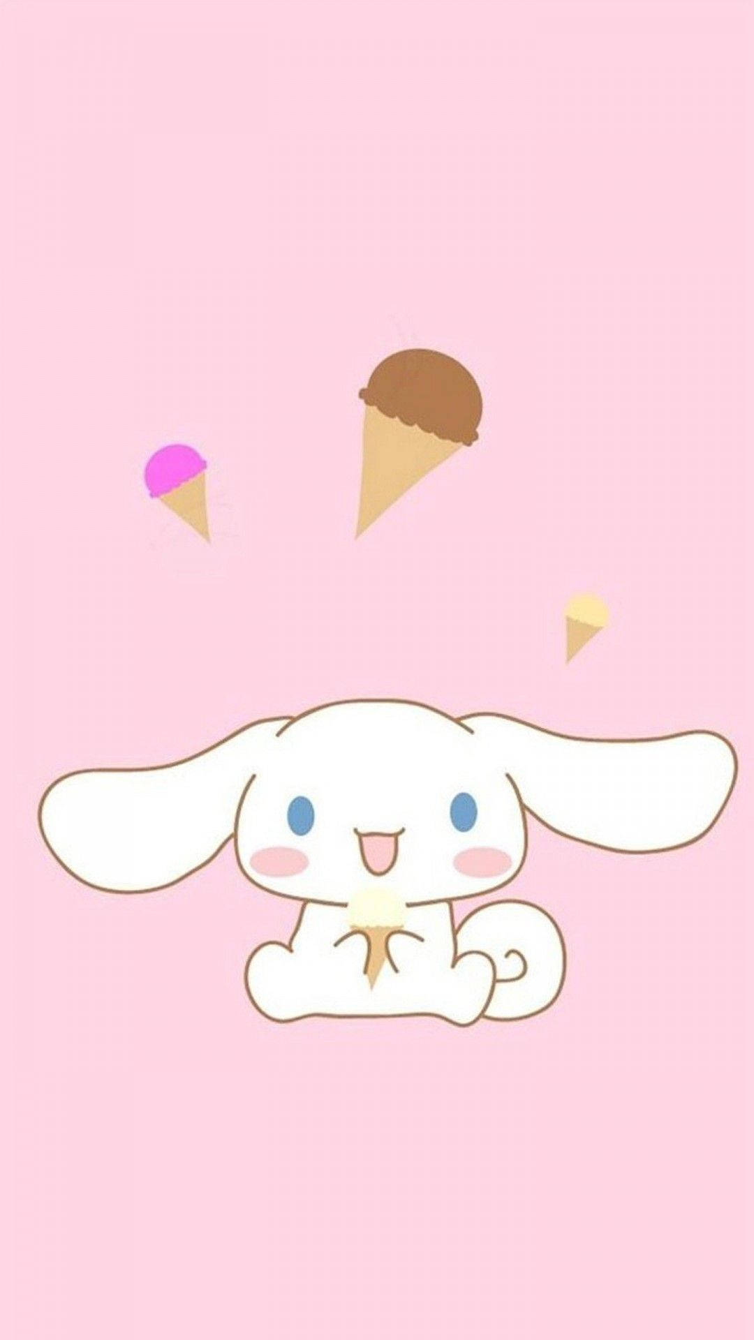 Kawaii Hd Cinnamoroll Eating Ice Cream Background