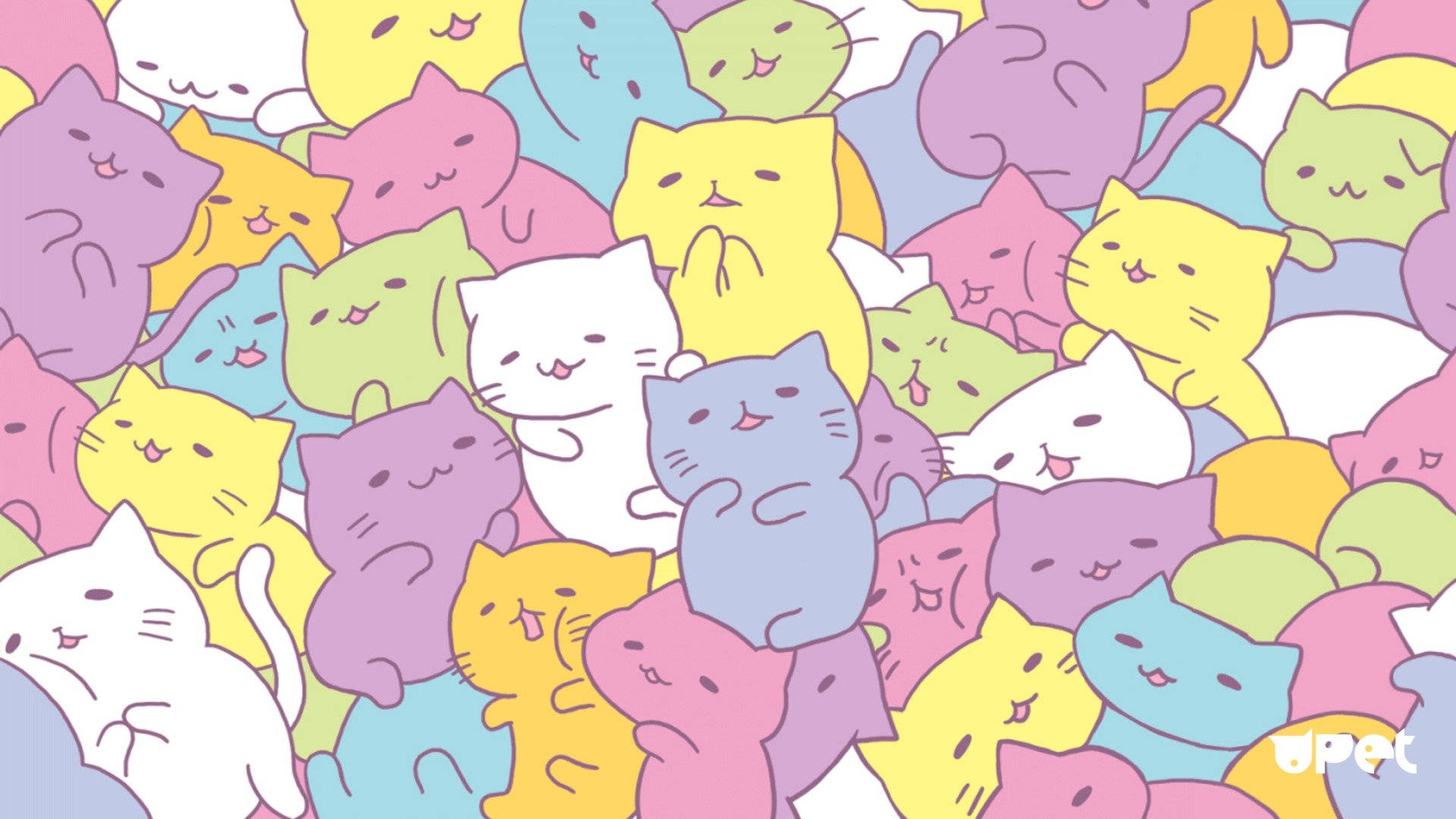 Kawaii Hd Colorful Cats Background