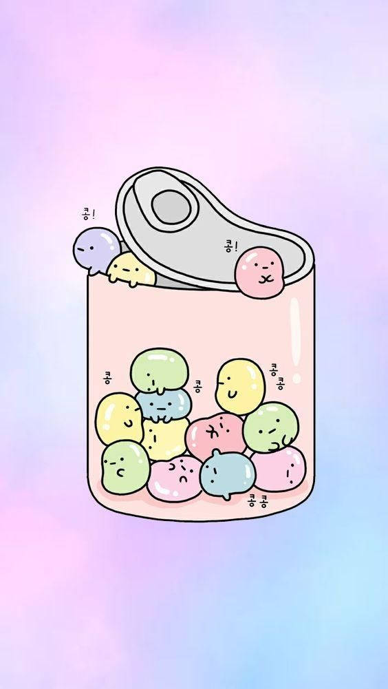 Kawaii Hd Cute Creatures In Can Background