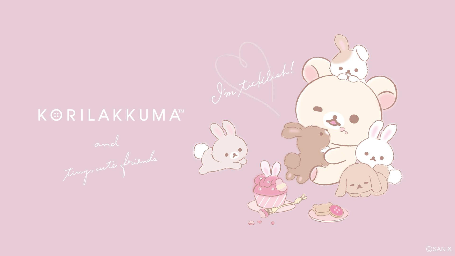Kawaii Hd Korilakkuma With Bunnies Background