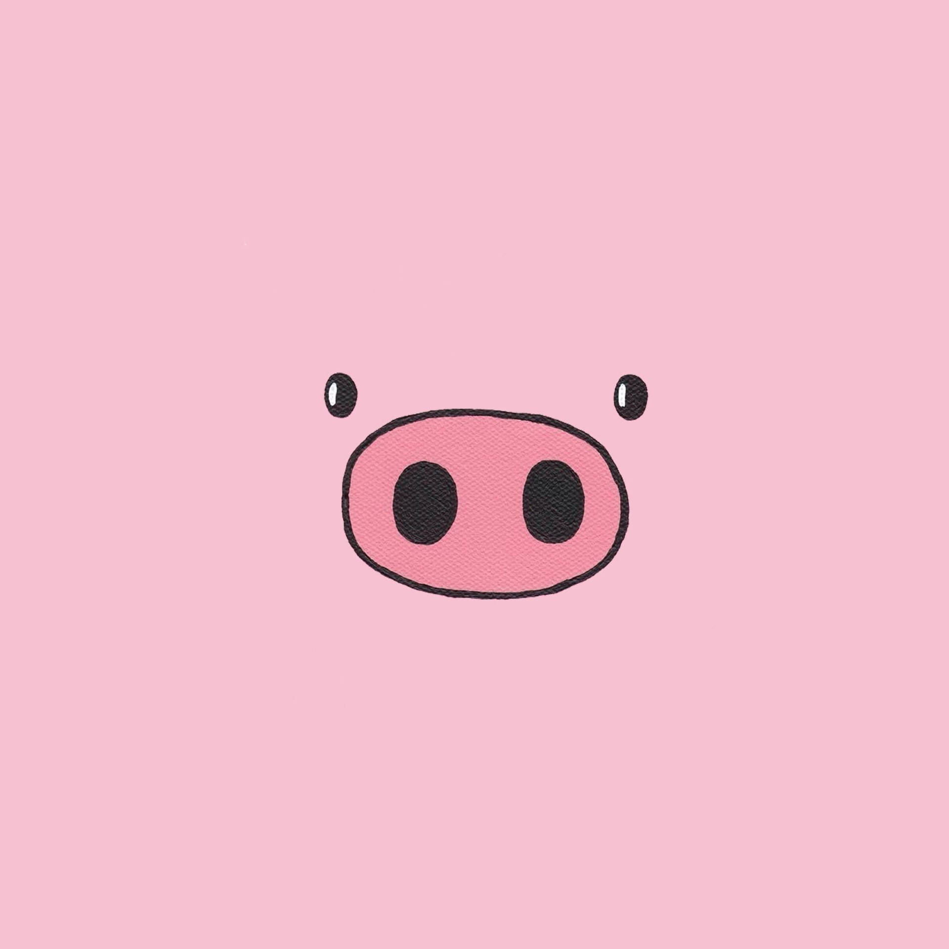 Kawaii Ipad Drawing Of Pig’s Pink Face Background