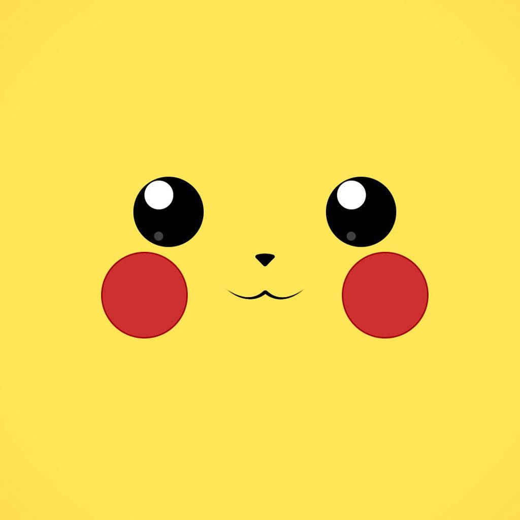 Kawaii Ipad Pikachu’s Yellow Face Background
