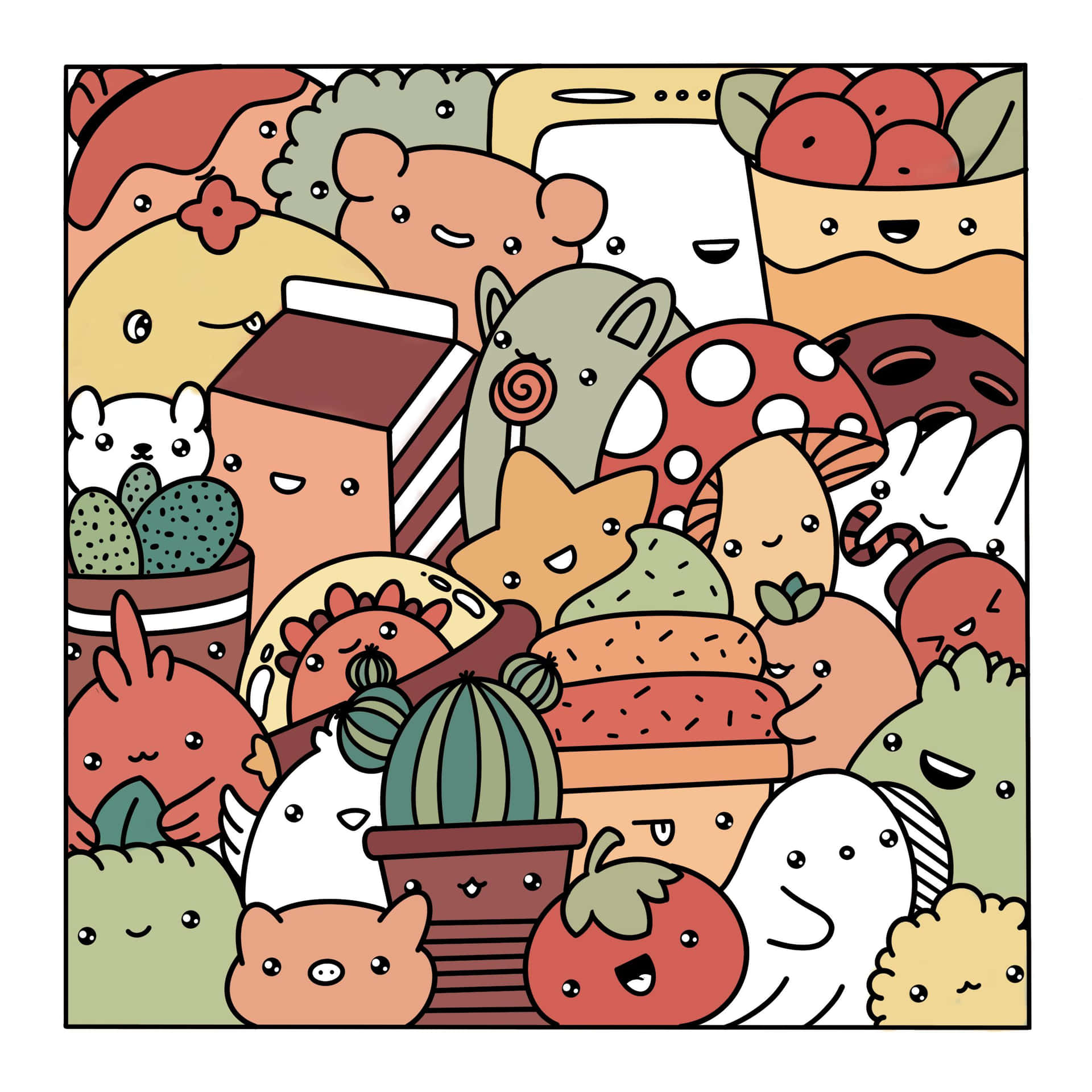 Kawaii Japanese Manga Girl Background