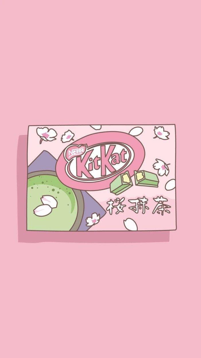 Kawaii Kitkat Iphone Art Background