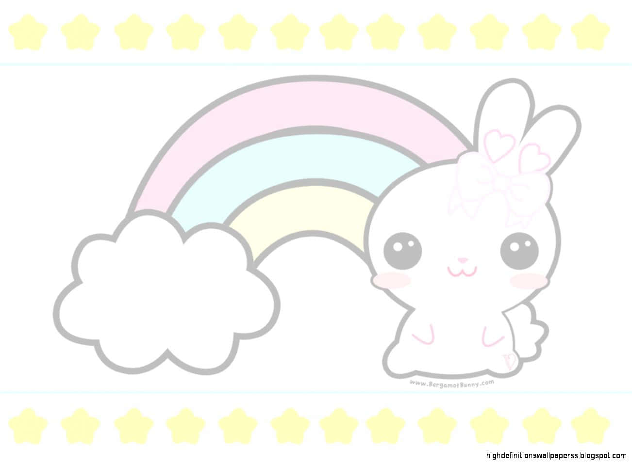 Kawaii Pastel Bergamot Bunny Background