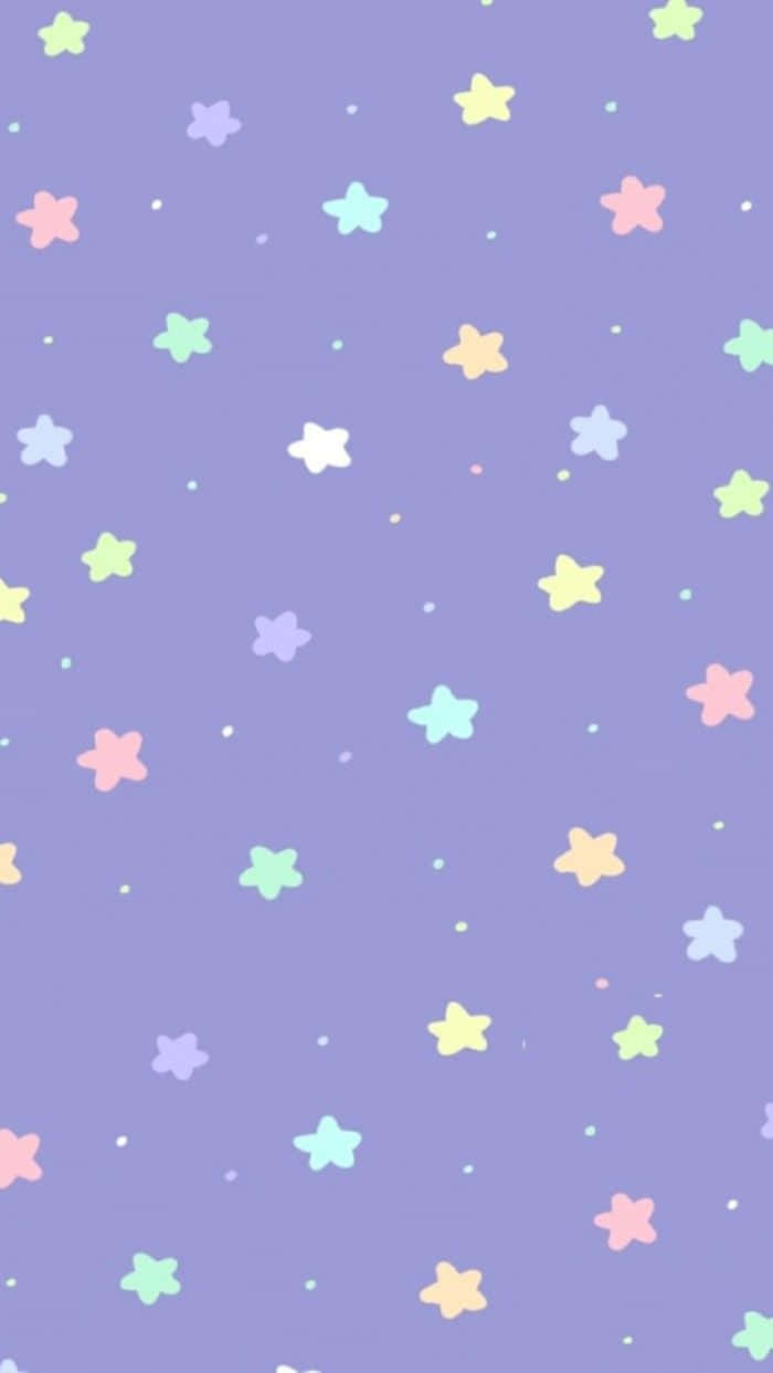 Kawaii Pastel Colorful Stars Background