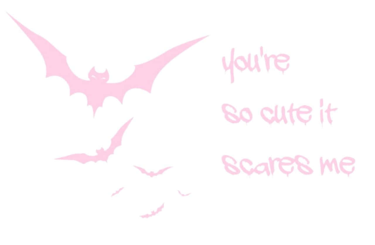 Kawaii Pastel Pink Bats Background