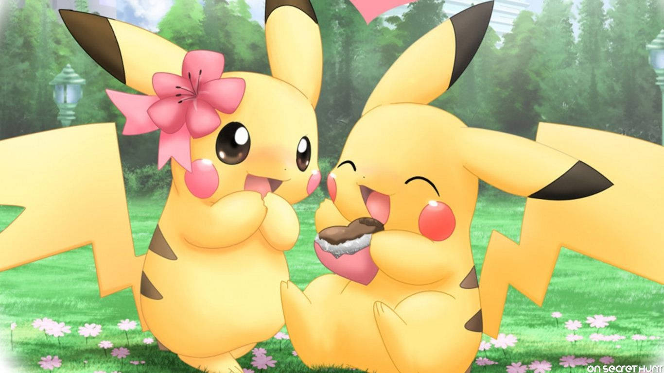 Kawaii Pikachu Playing Background