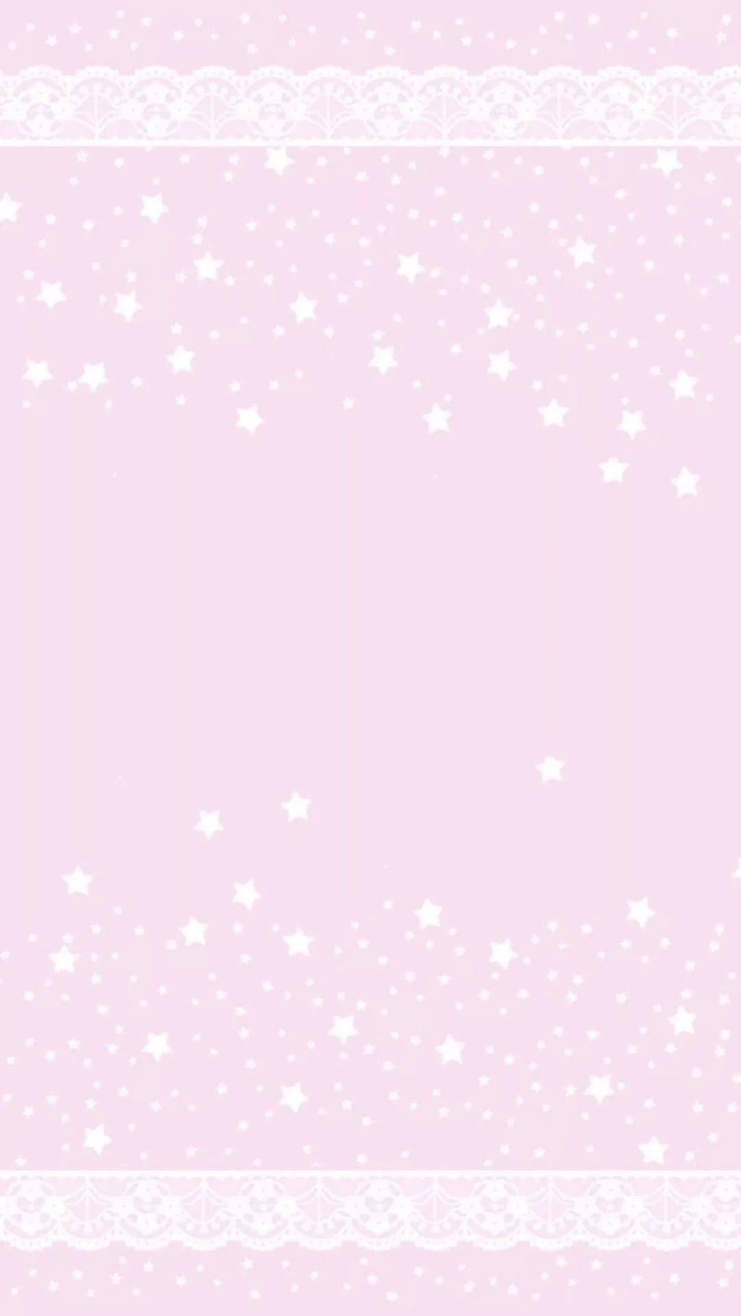 Kawaii Pink Wallpaper With Stars And Borders Background