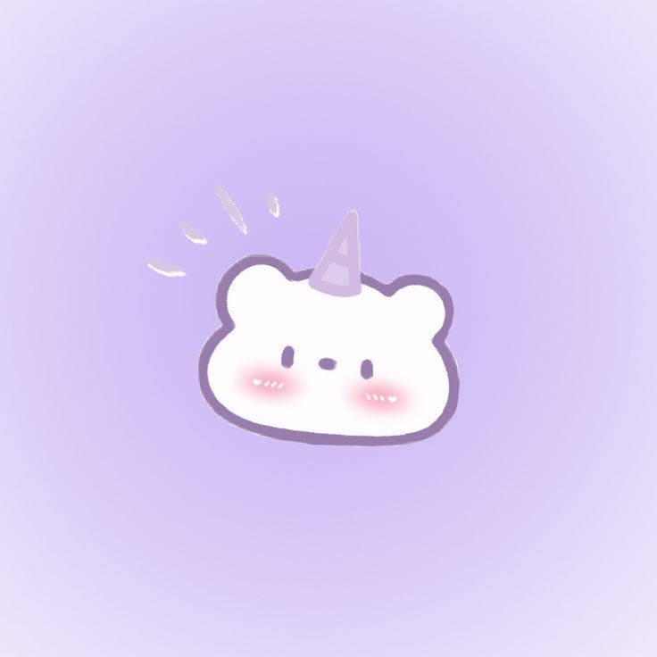 Kawaii Purple Blushing Bear Background