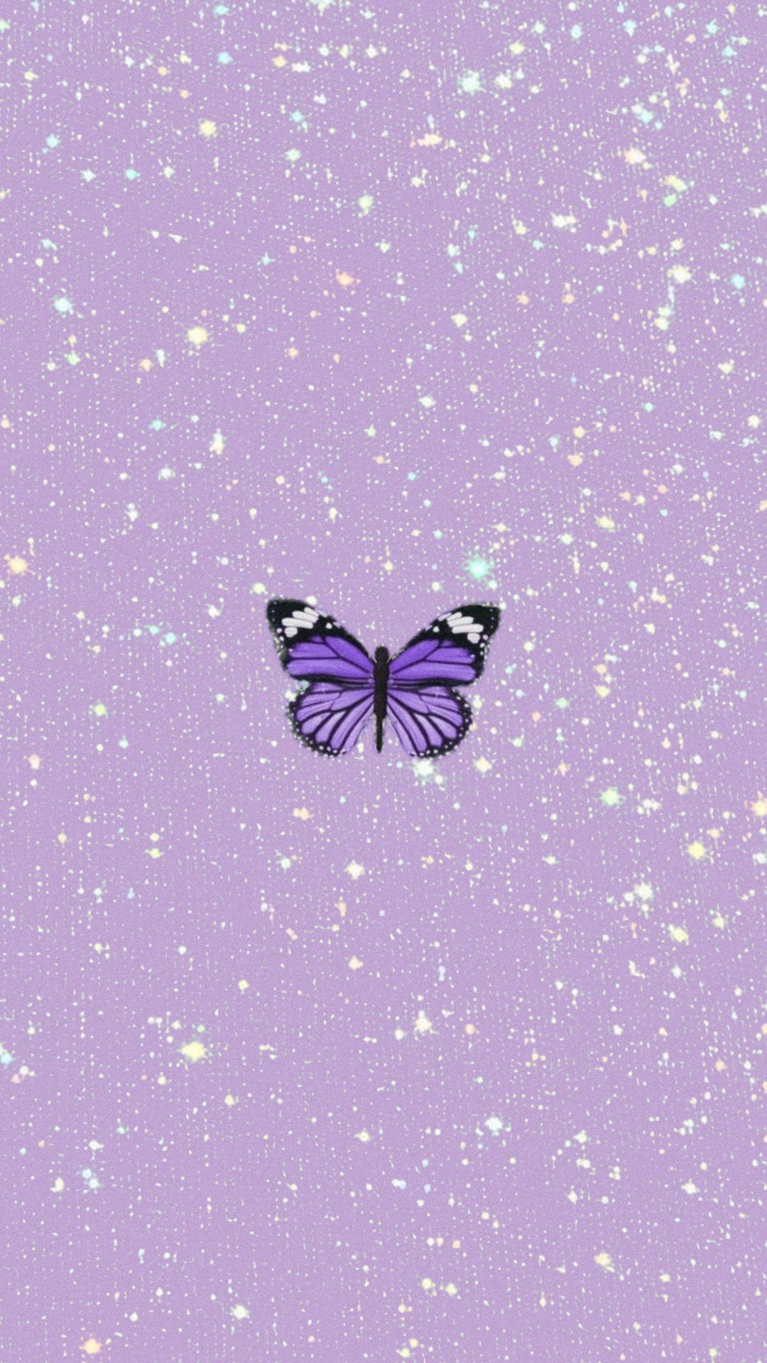 Kawaii Purple Butterfly Sparkling Background Background