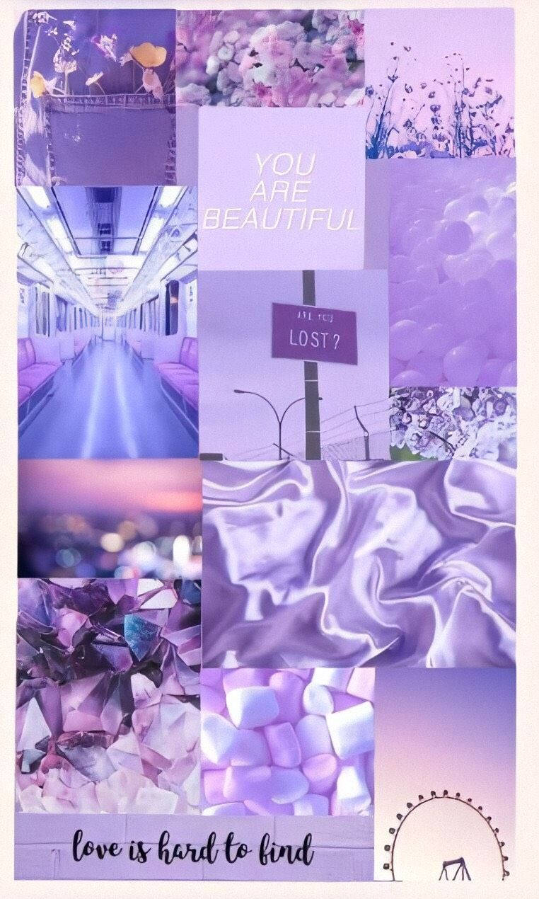 Kawaii Purple Love Aesthetic Background