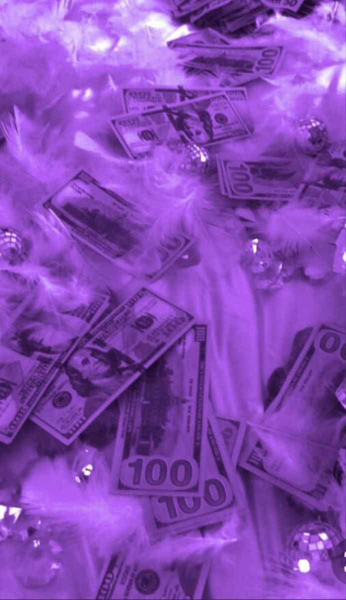 Kawaii Purple Money Background