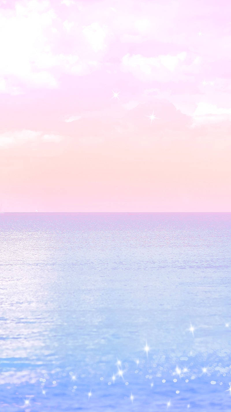 Kawaii Purple Sky Sea Horizon Background