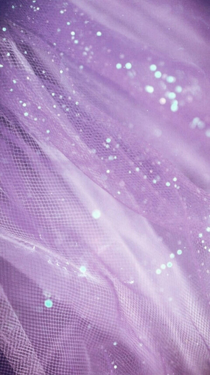 Kawaii Purple Sparkling Veil Close-up Background