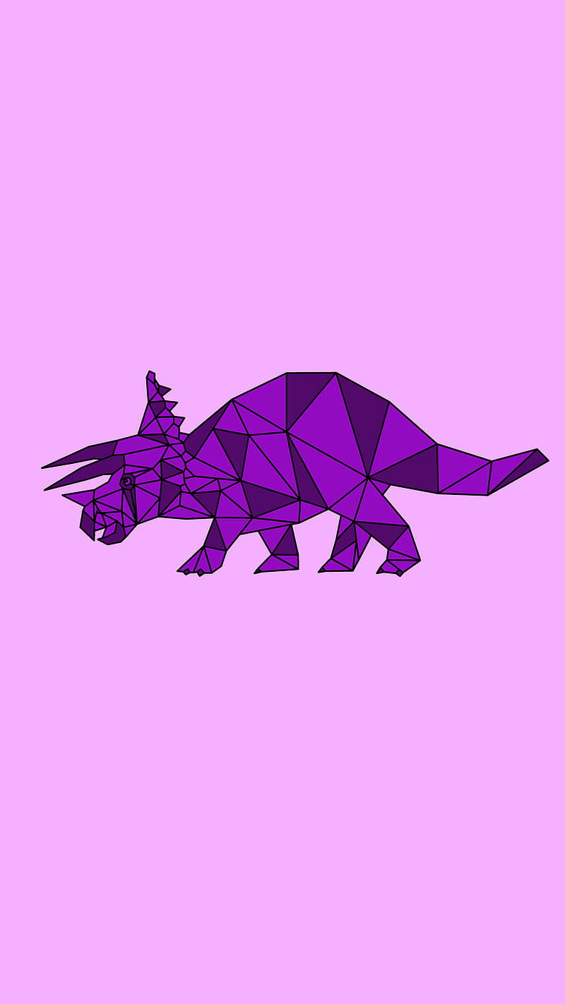 Kawaii Purple Triceratops Background