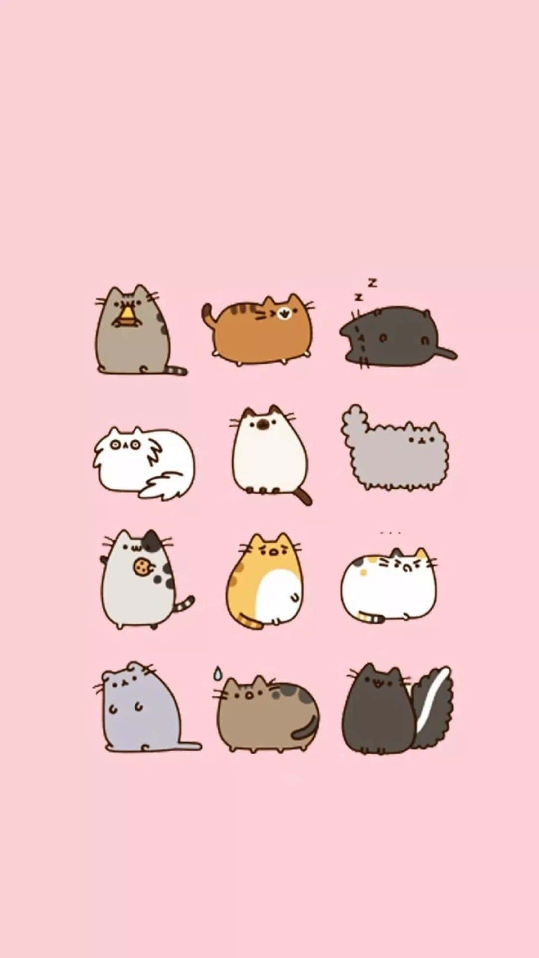 “kawaii Pusheen Is Ready For Adventure!” Background