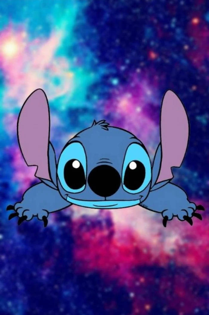 Kawaii Stitch Red And Blue Backdrop Background