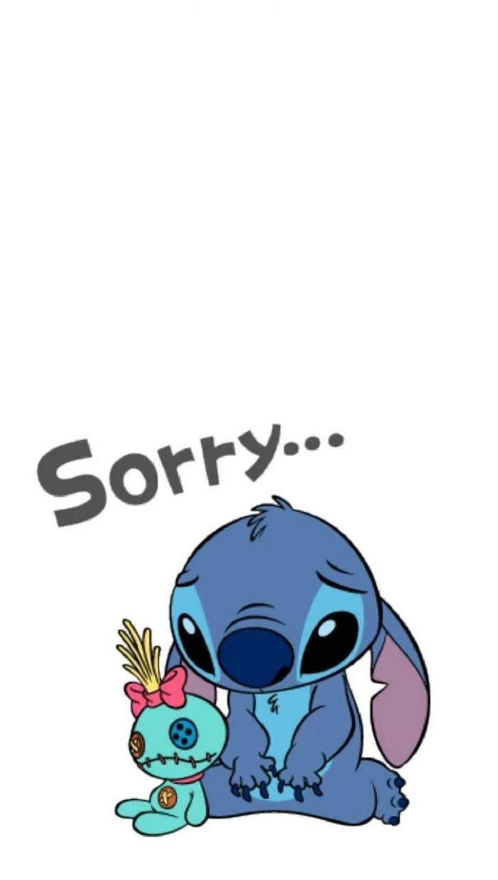 Kawaii Stitch Sorry Background