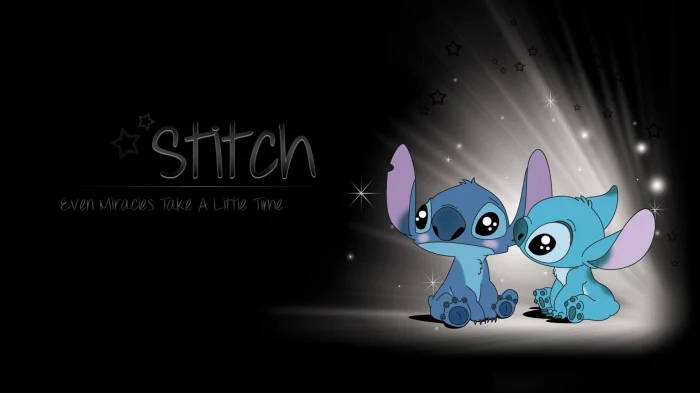 Kawaii Stitch With Shining Light Background