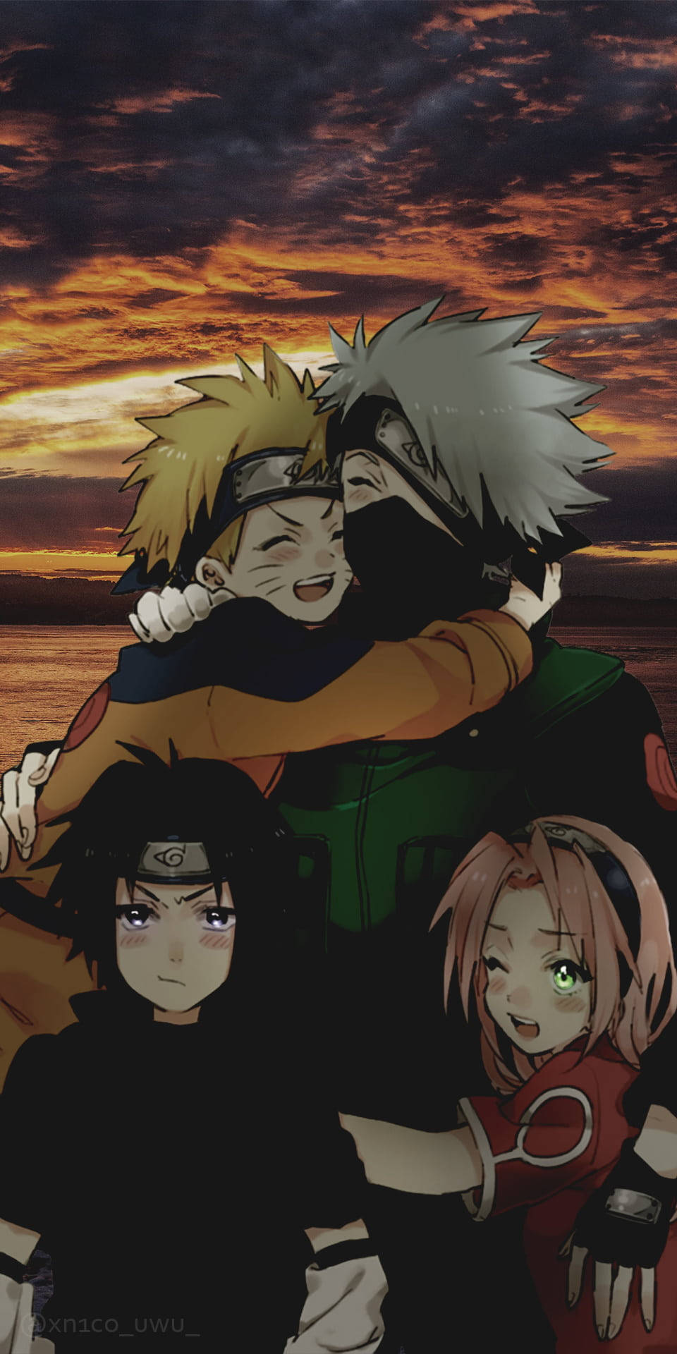 Kawaii Team 7 Naruto Iphone Background