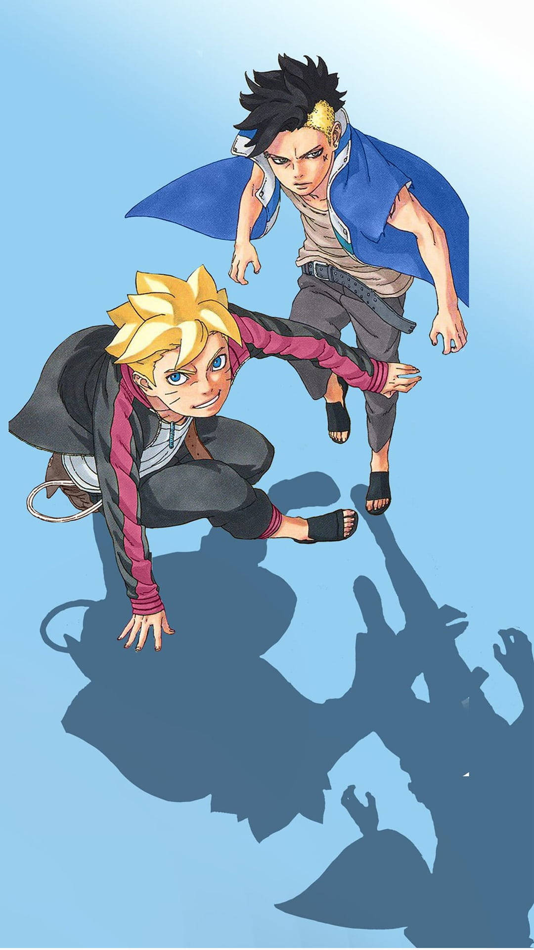 Kawaki And Boruto Approaching Together Background