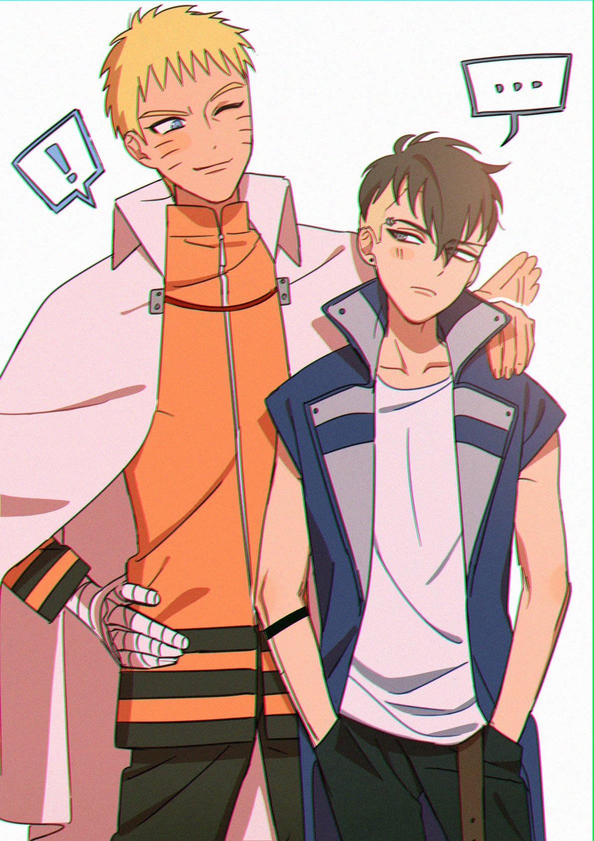 Kawaki Standing With Naruto