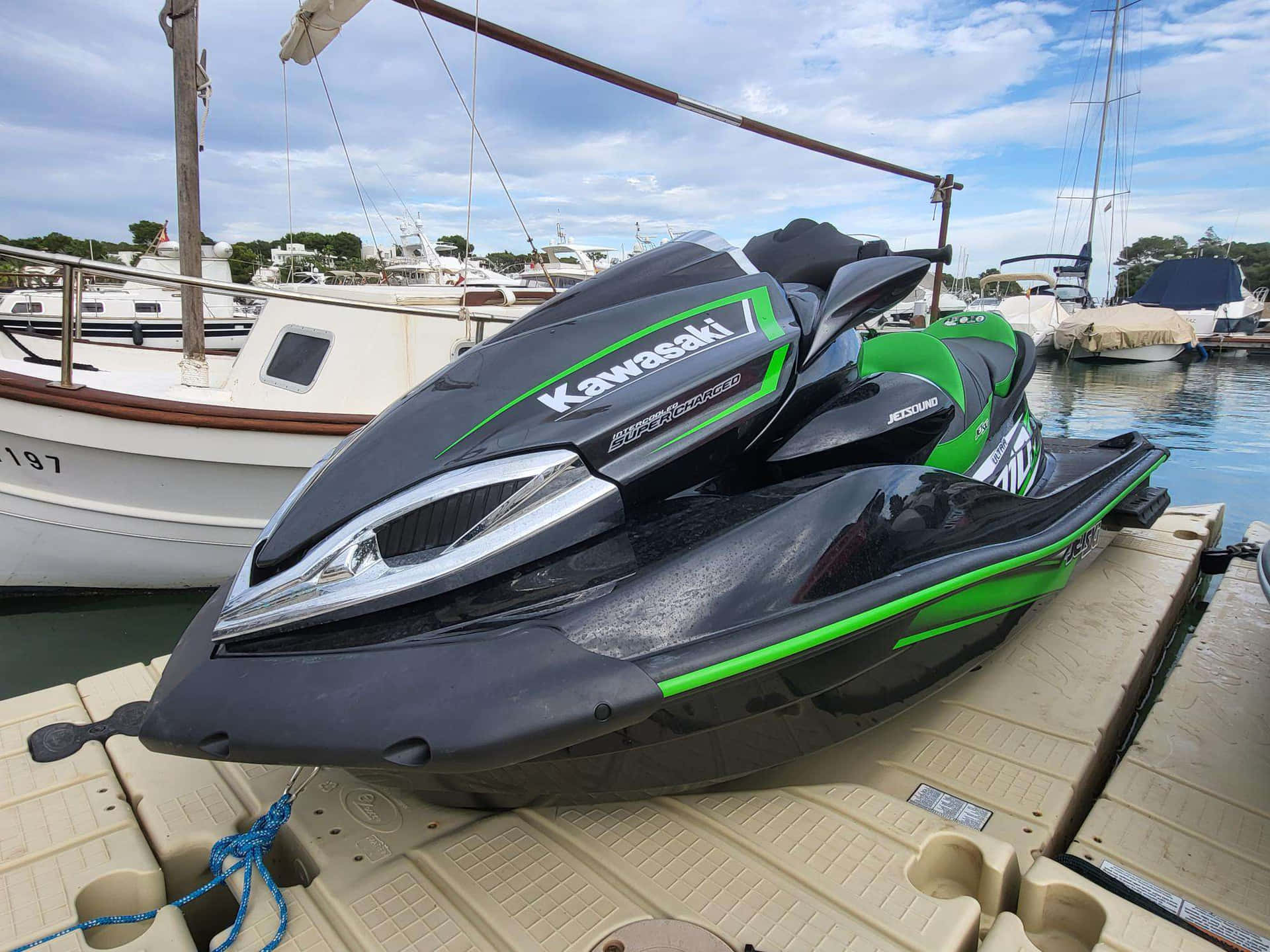 Kawasaki Black Green Jet Ski