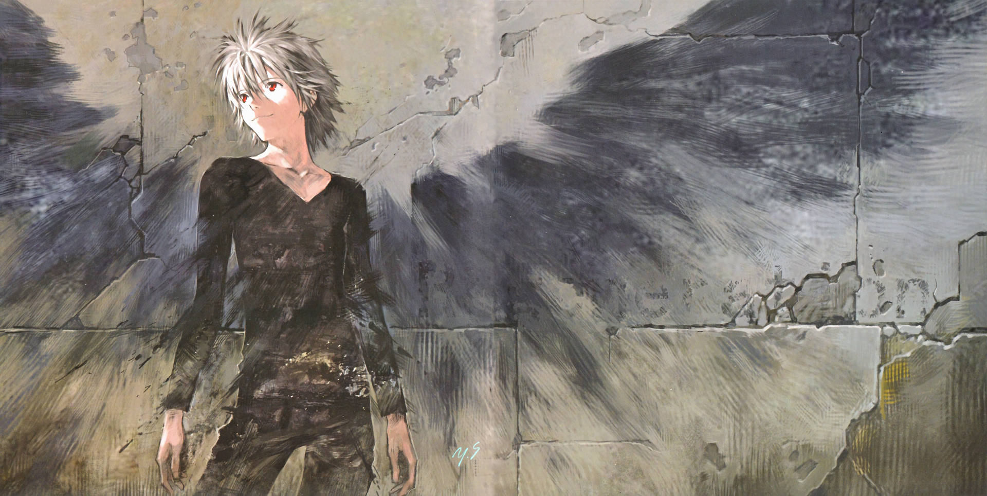 Kaworu Nagisa Angel Wings Artwork