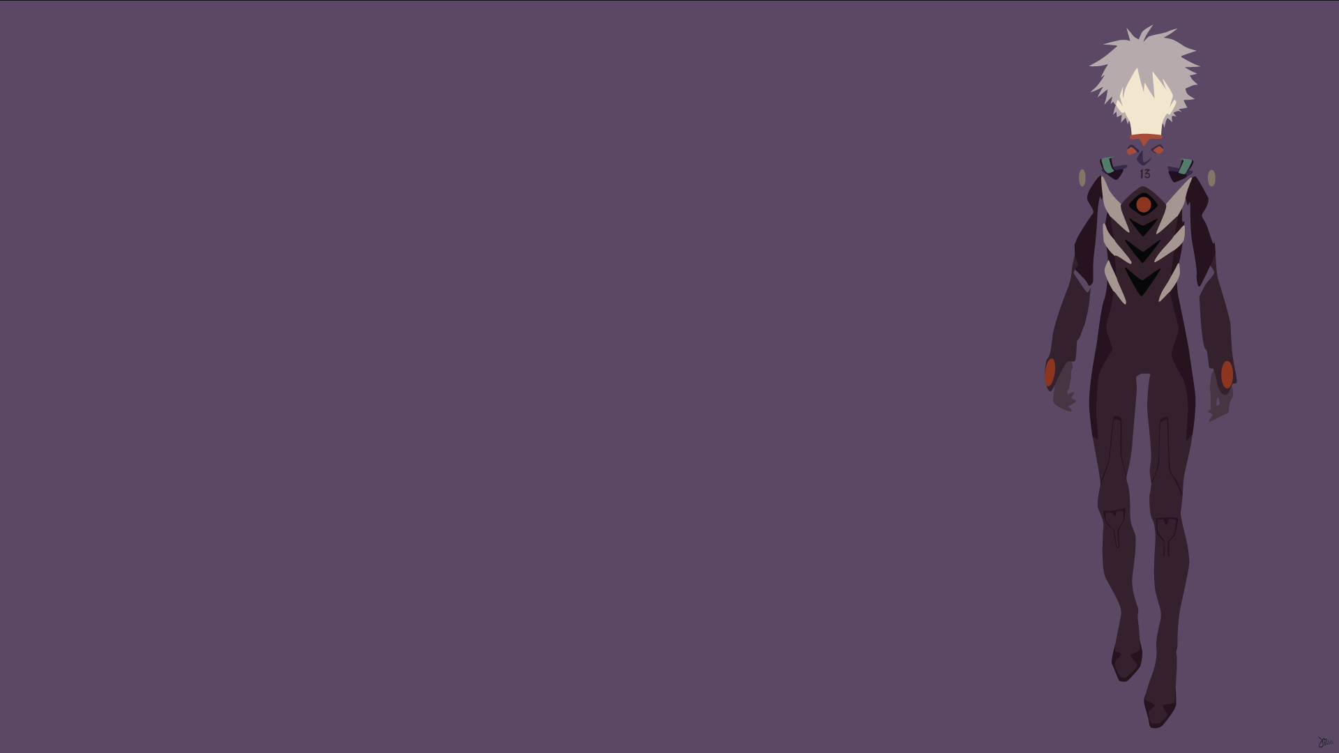 Kaworu Nagisa Purple Minimalist Background