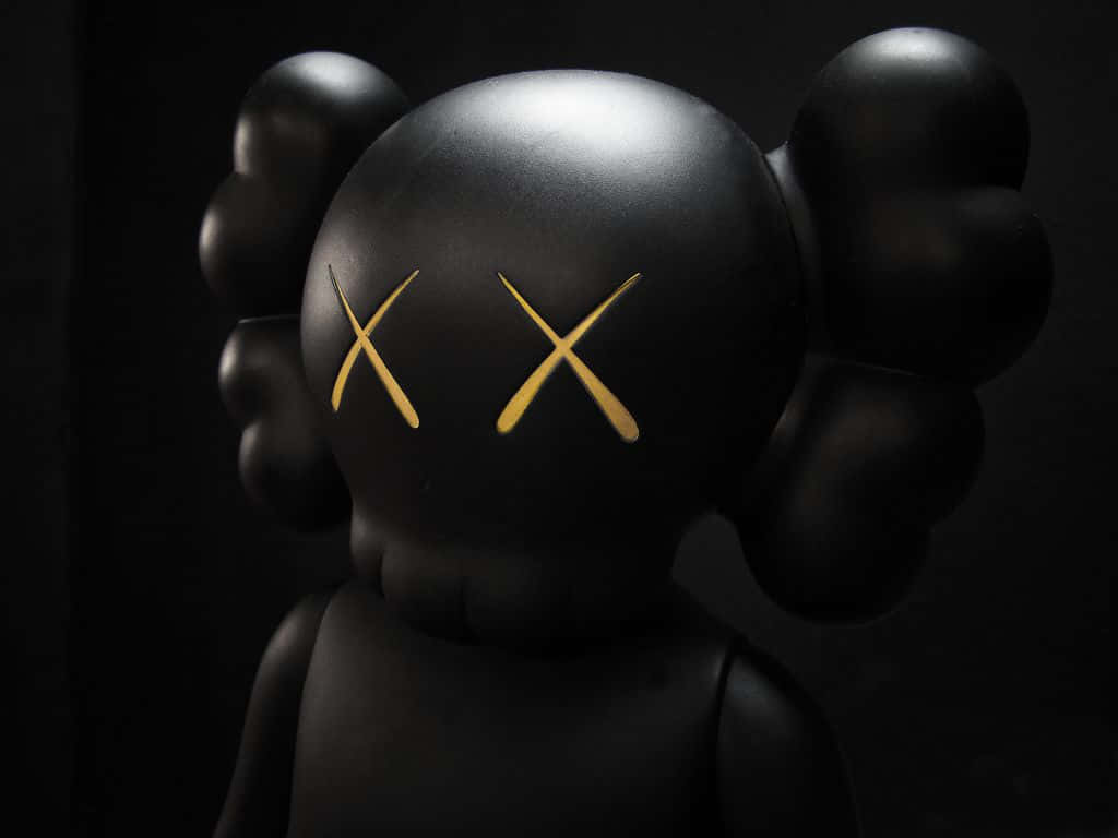 Kaws 3d Face Black And White Background
