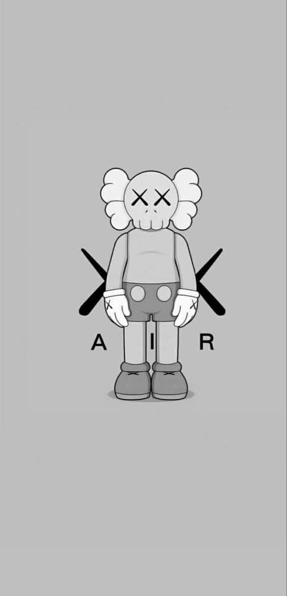 Kaws Black And White - A Minimalist Art Piece Background