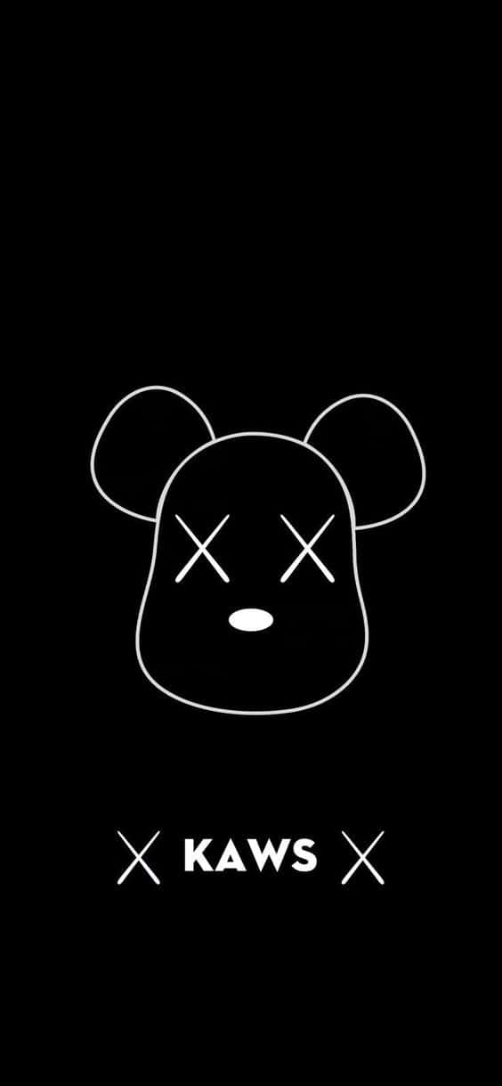 “kaws’ Black And White Creation” Background